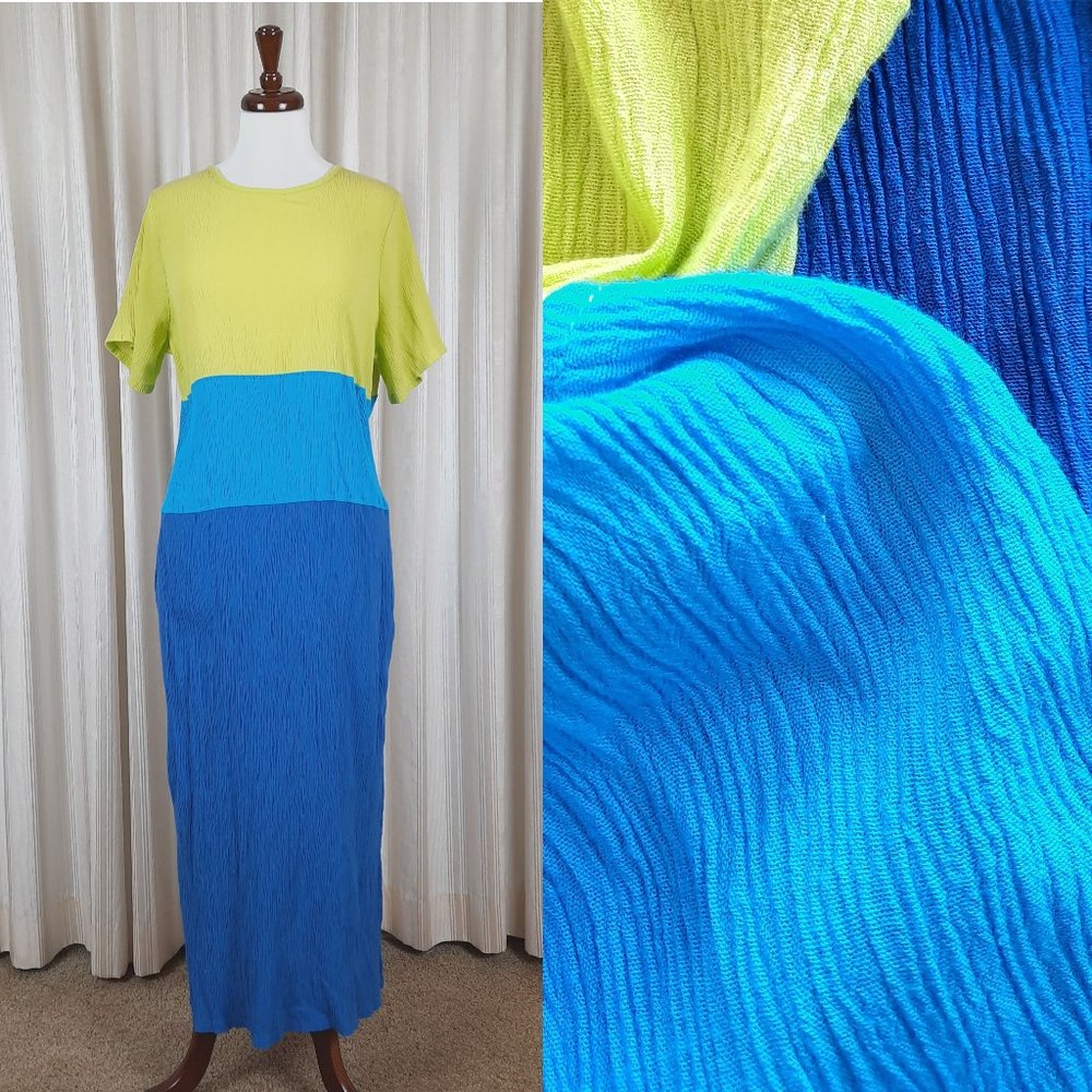 Diane Von Furstenberg color block maxi dress